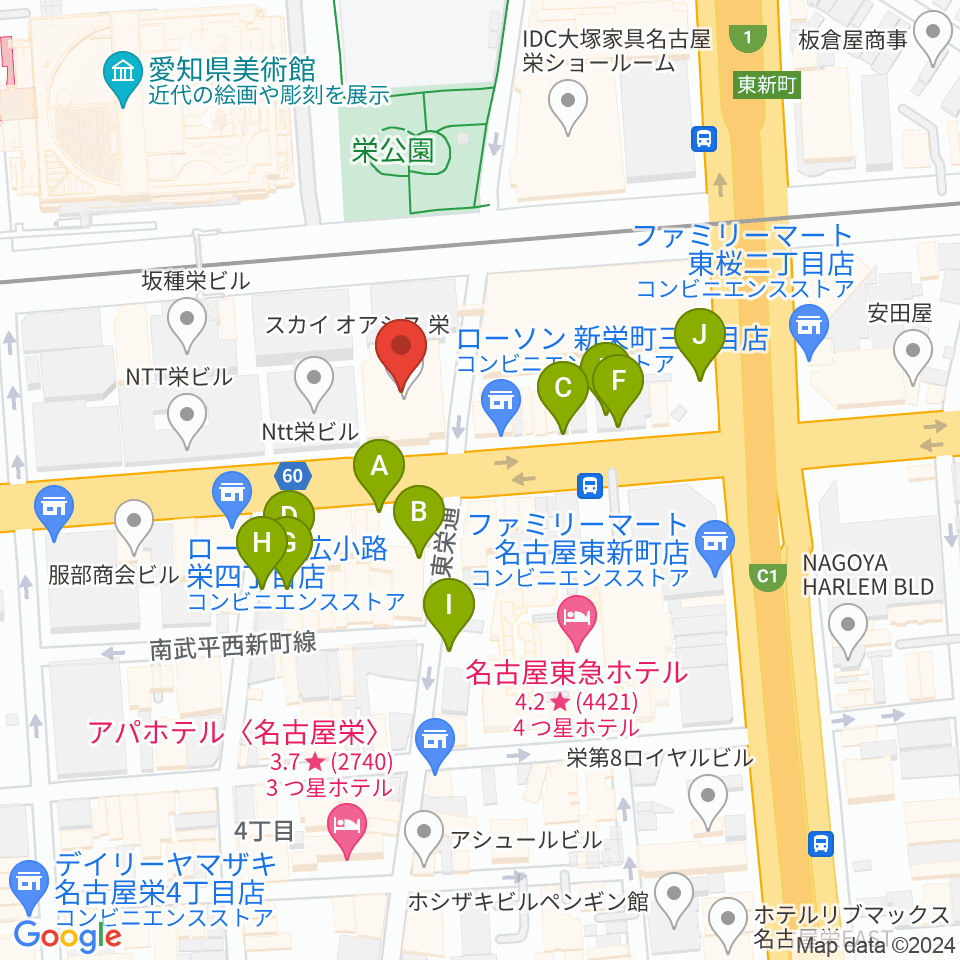 名古屋音楽学校 貸し練習室周辺の駐車場・コインパーキング一覧地図