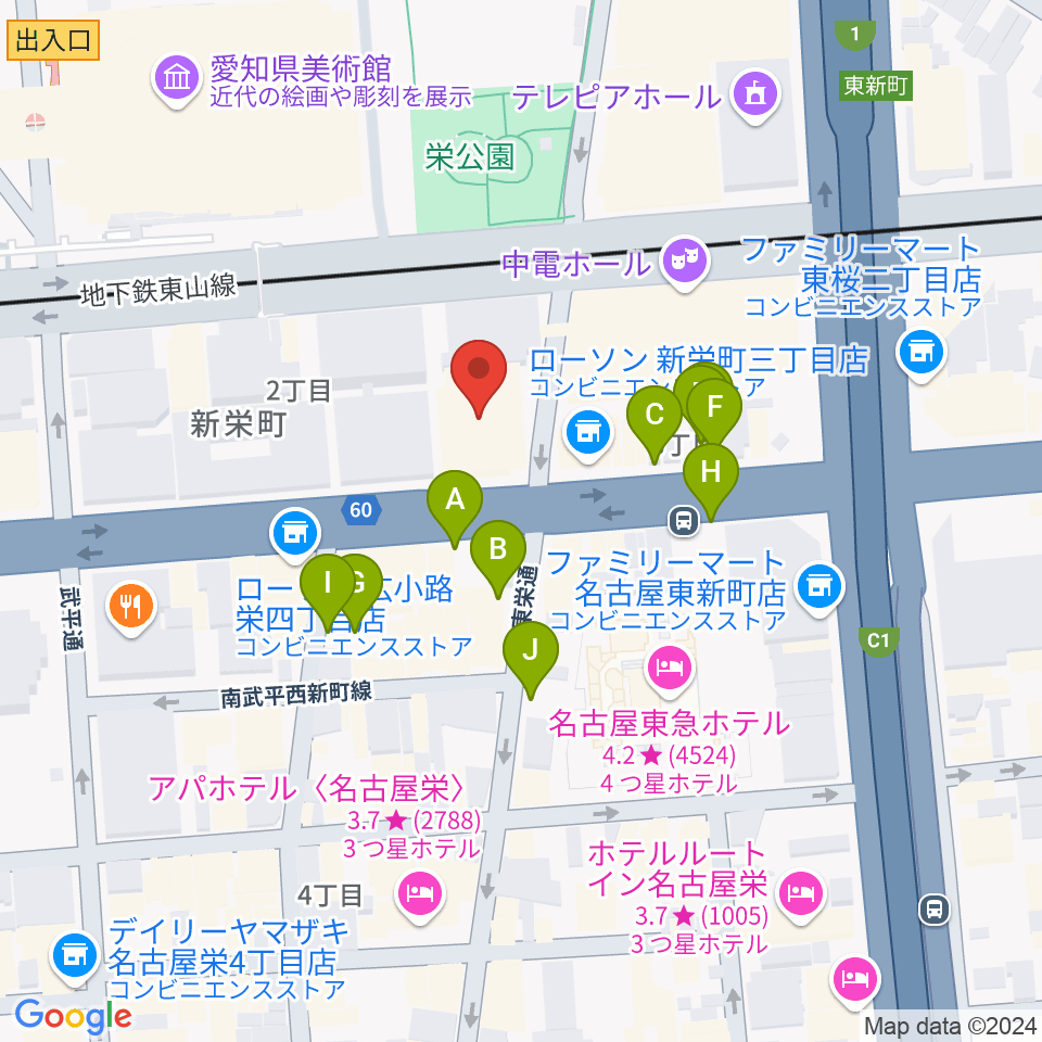 名古屋音楽学校 貸し練習室周辺の駐車場・コインパーキング一覧地図