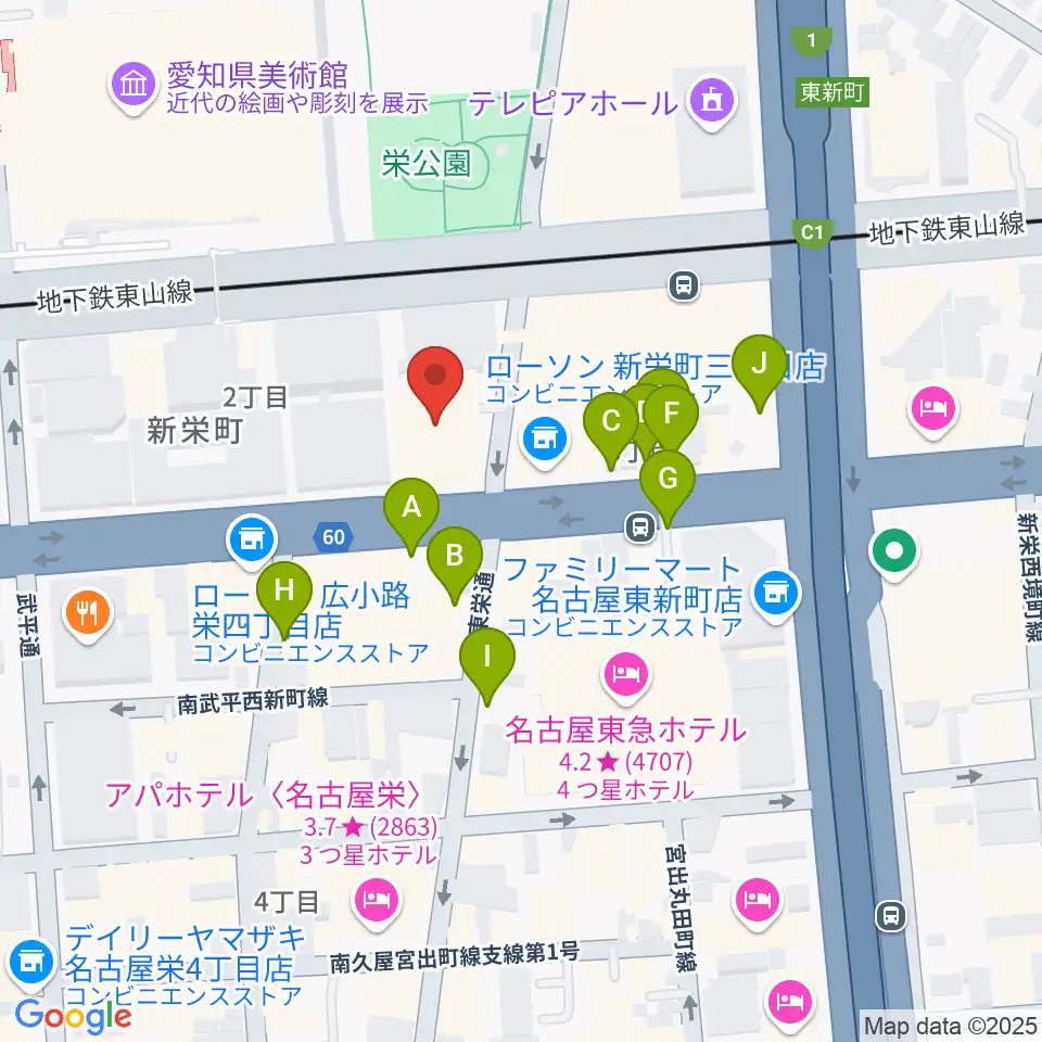名古屋音楽学校 貸し練習室周辺の駐車場・コインパーキング一覧地図