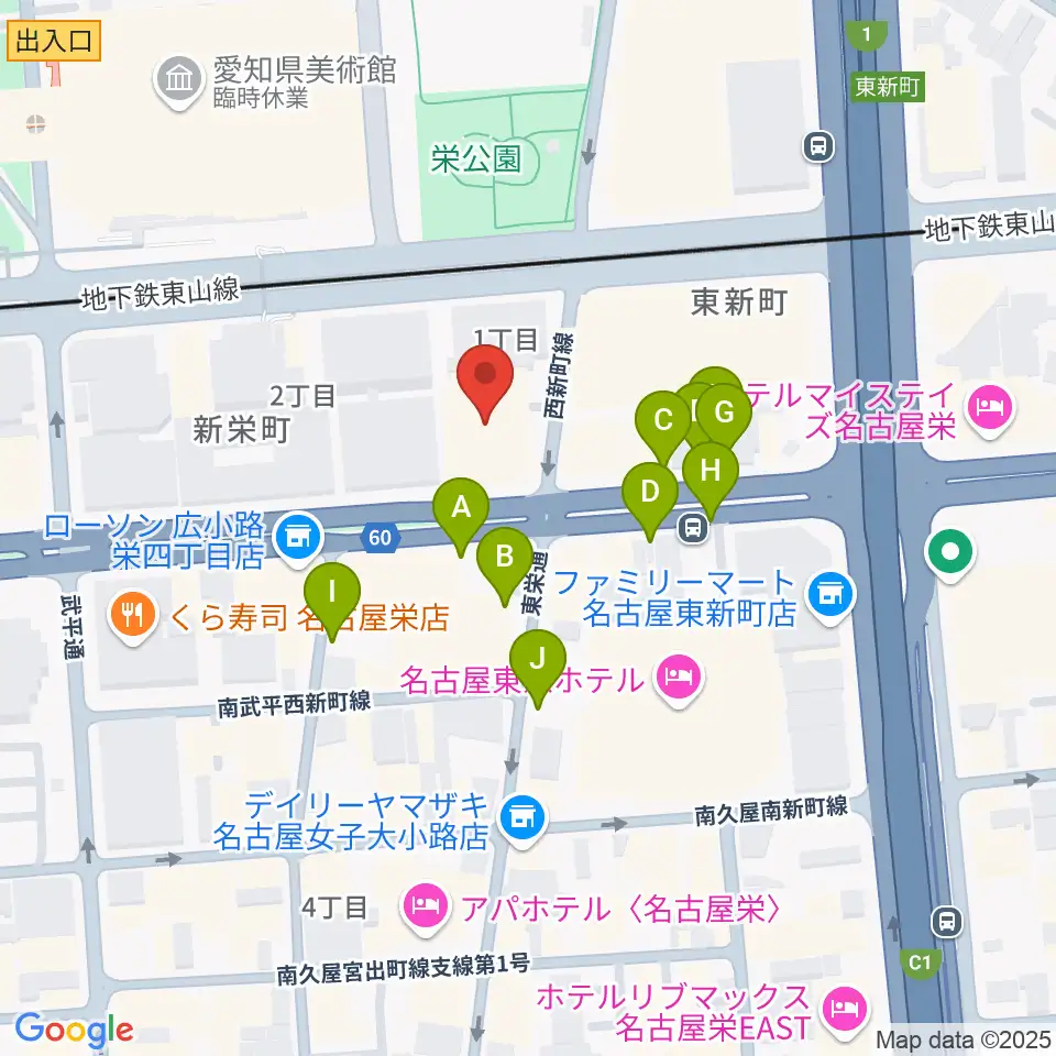 名古屋音楽学校 貸し練習室周辺の駐車場・コインパーキング一覧地図