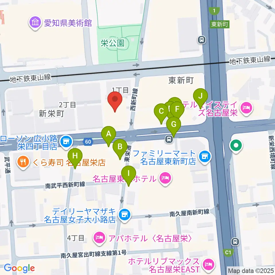 名古屋音楽学校 貸し練習室周辺の駐車場・コインパーキング一覧地図
