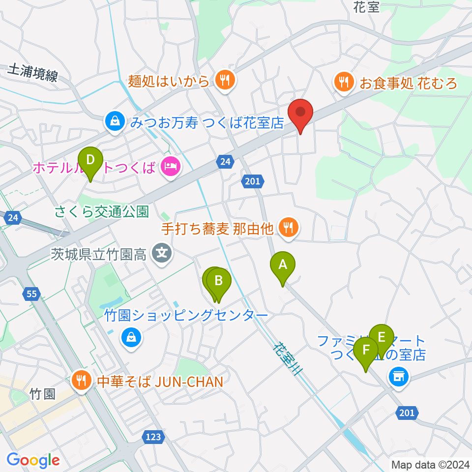 ミュージックプラント 花室スタジオ周辺の駐車場・コインパーキング一覧地図