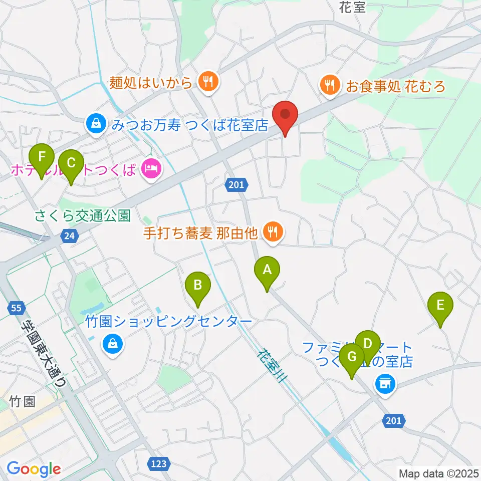 ミュージックプラント 花室スタジオ周辺の駐車場・コインパーキング一覧地図