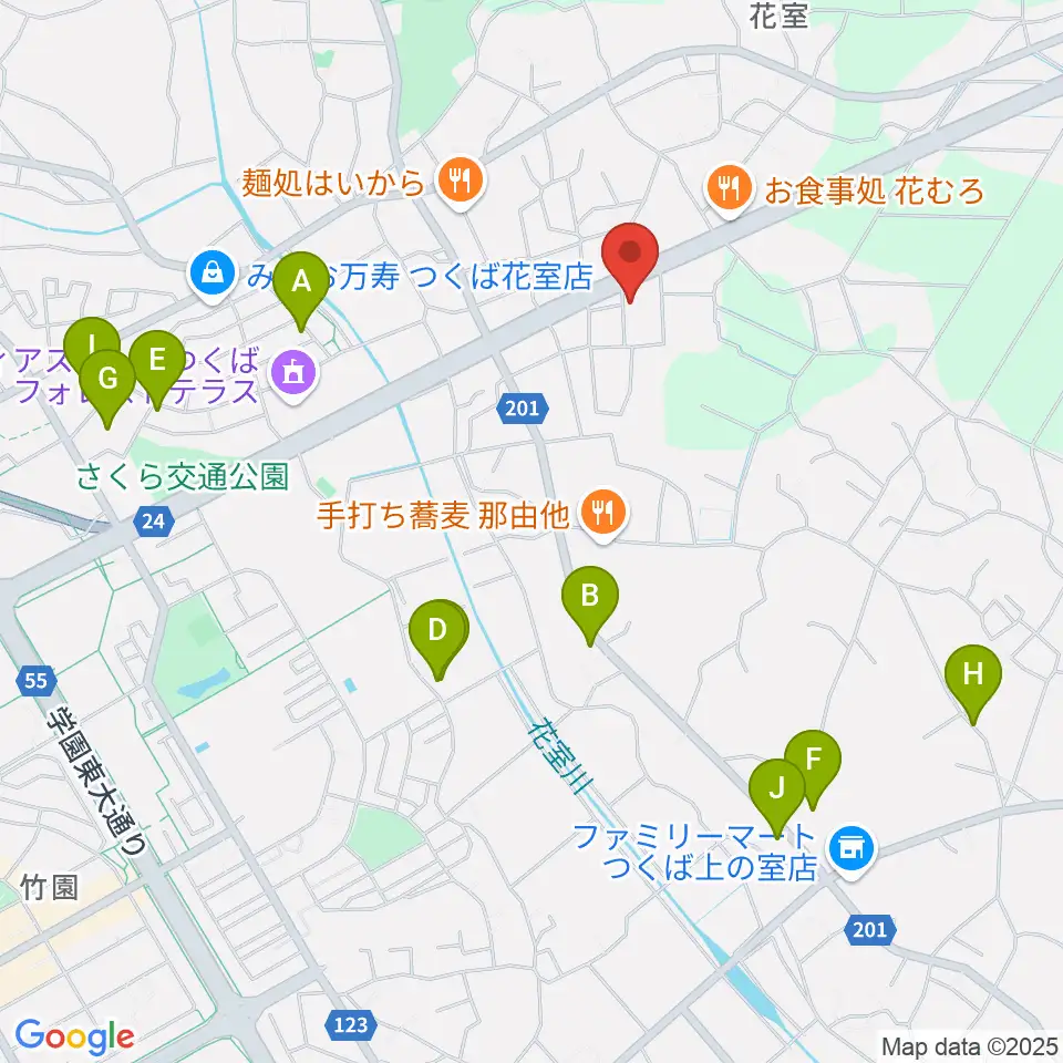 ミュージックプラント 花室スタジオ周辺の駐車場・コインパーキング一覧地図