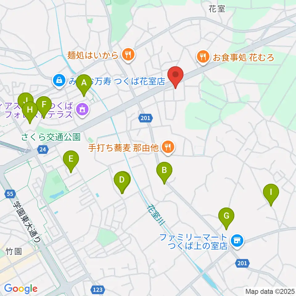 ミュージックプラント 花室スタジオ周辺の駐車場・コインパーキング一覧地図