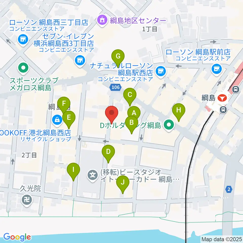 綱島カルチャーセンター周辺の駐車場・コインパーキング一覧地図