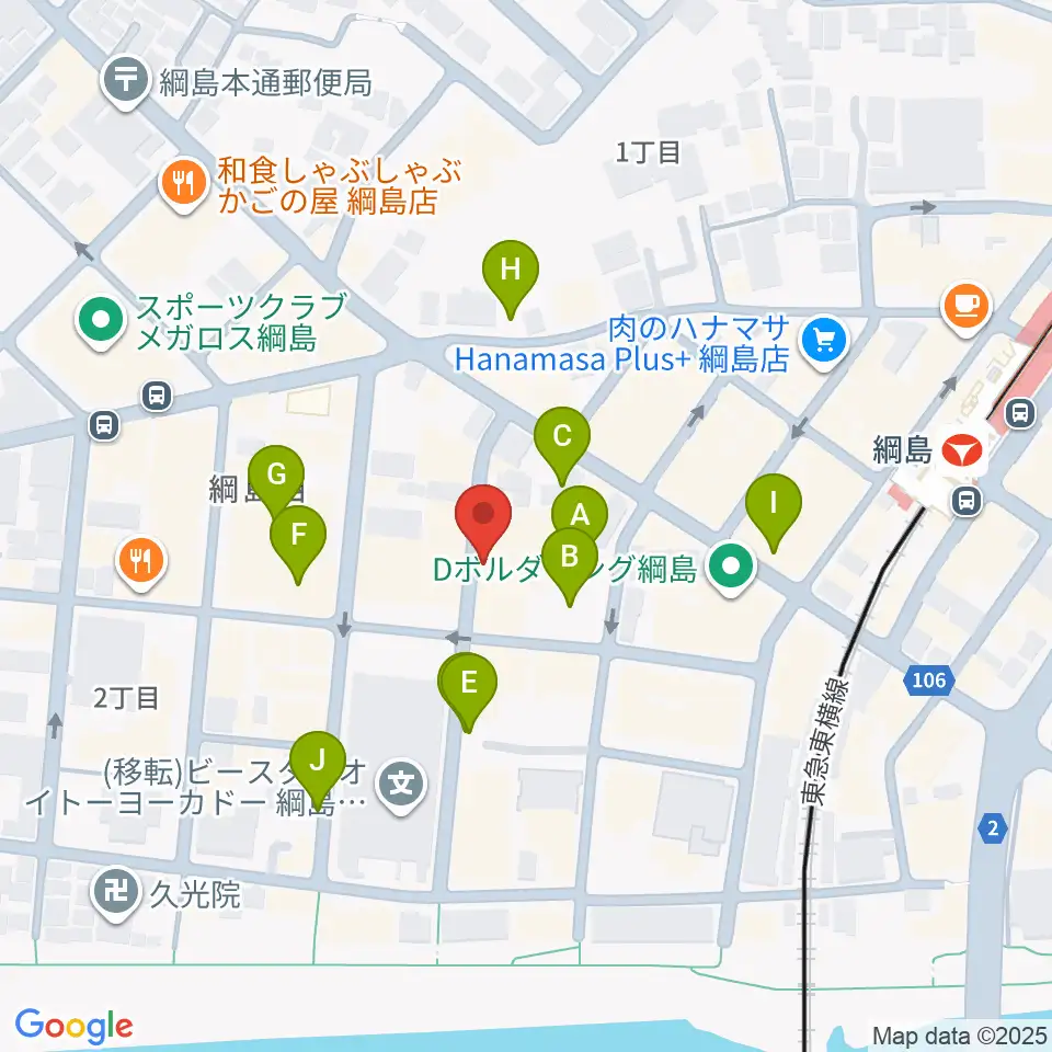 綱島カルチャーセンター周辺の駐車場・コインパーキング一覧地図