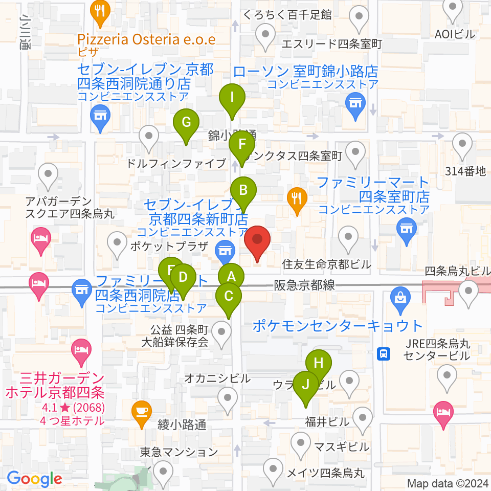 京都MOJO周辺の駐車場・コインパーキング一覧地図