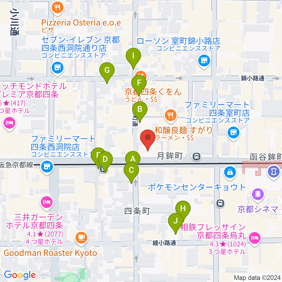 京都MOJO周辺の駐車場・コインパーキング一覧地図