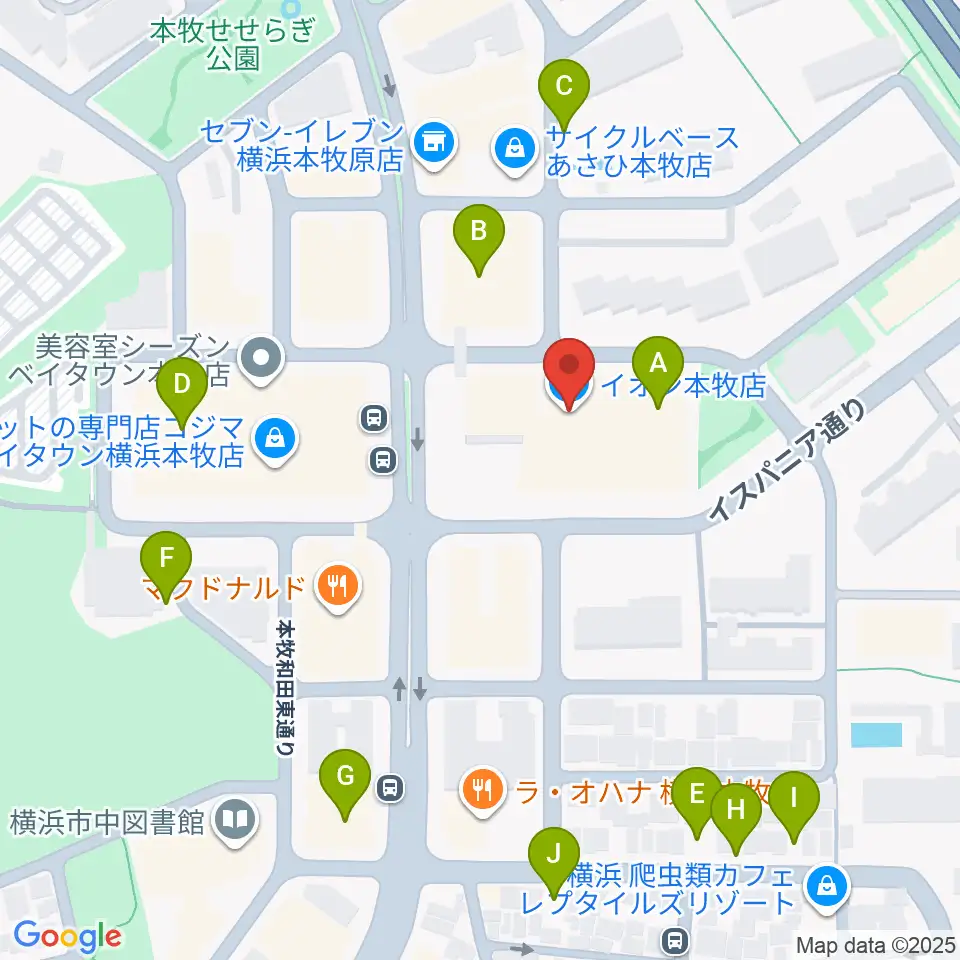 カルチャーセンター本牧周辺の駐車場・コインパーキング一覧地図