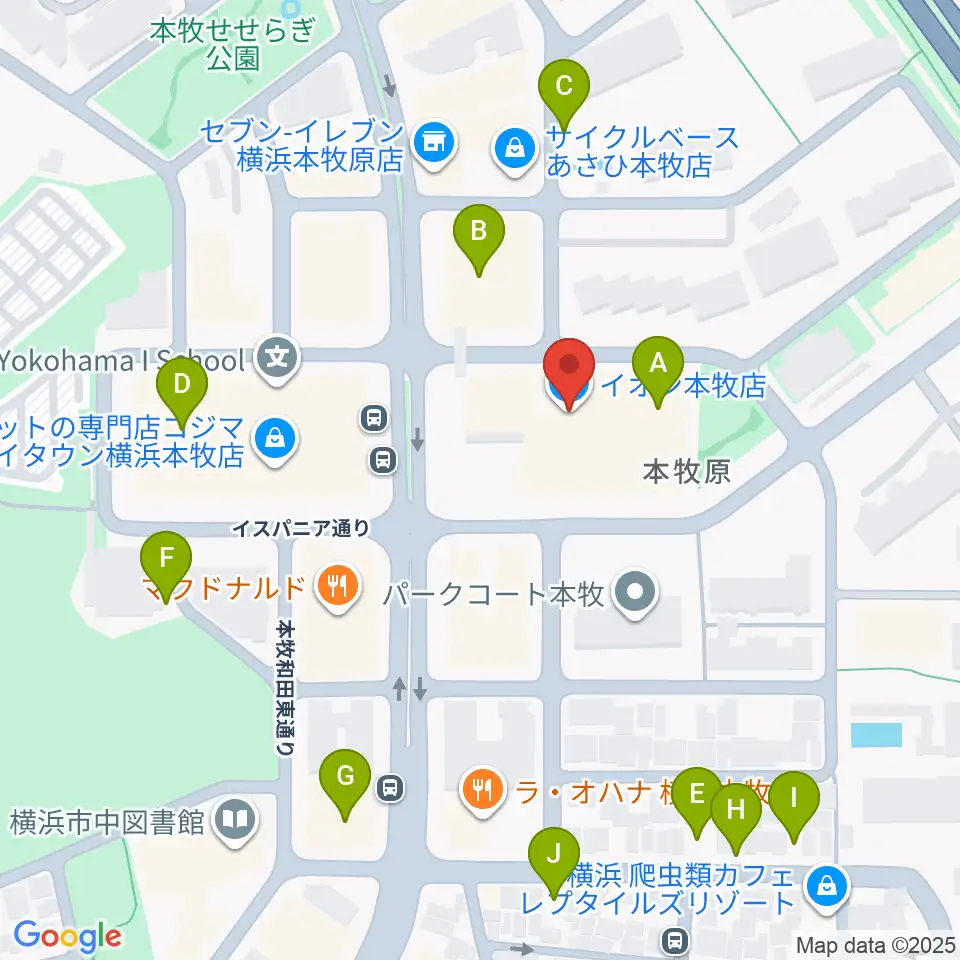 カルチャーセンター本牧周辺の駐車場・コインパーキング一覧地図