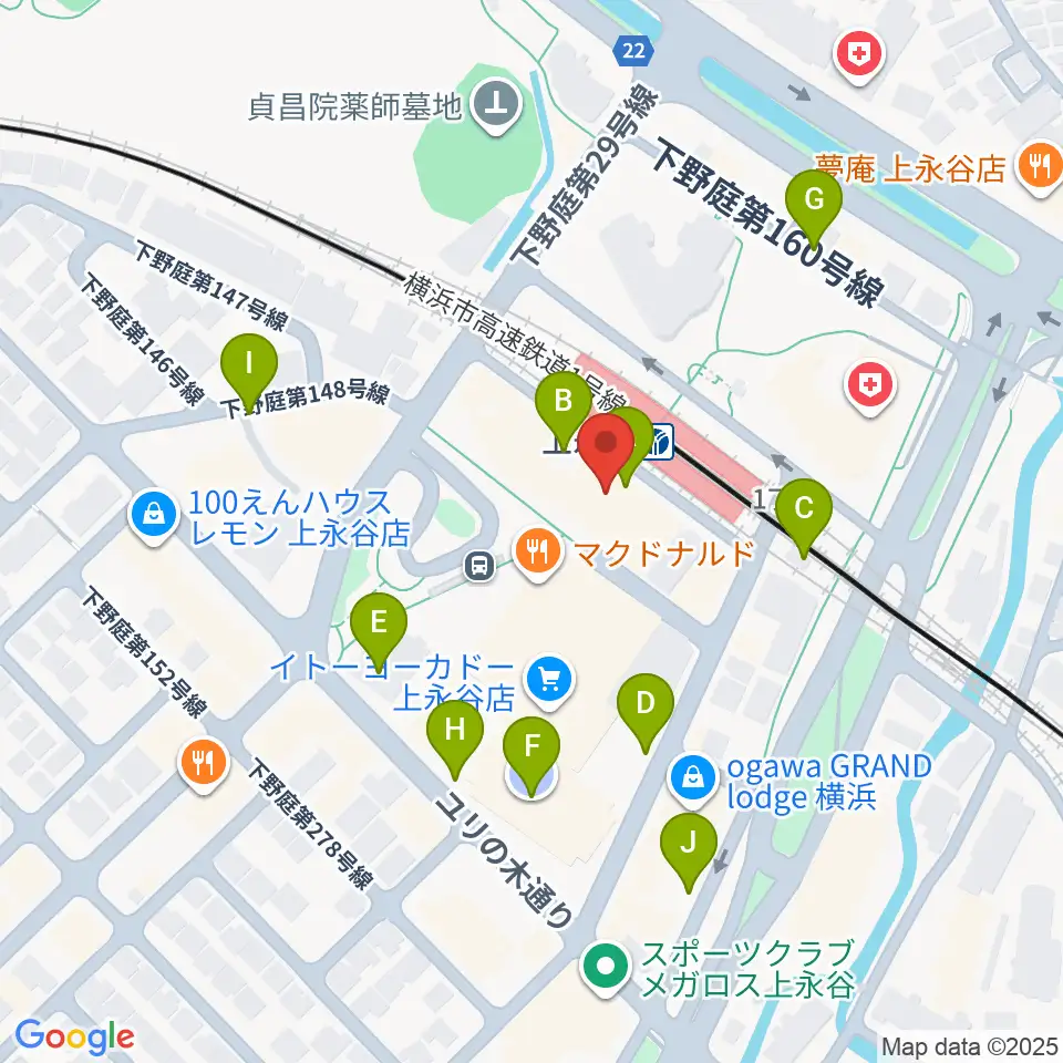 ヨークカルチャーセンター上永谷周辺の駐車場・コインパーキング一覧地図