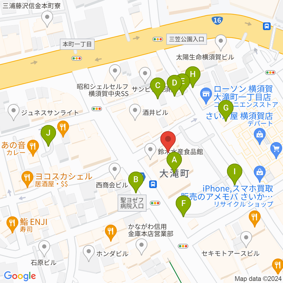 カルチャーセンターさいか屋横須賀周辺の駐車場・コインパーキング一覧地図