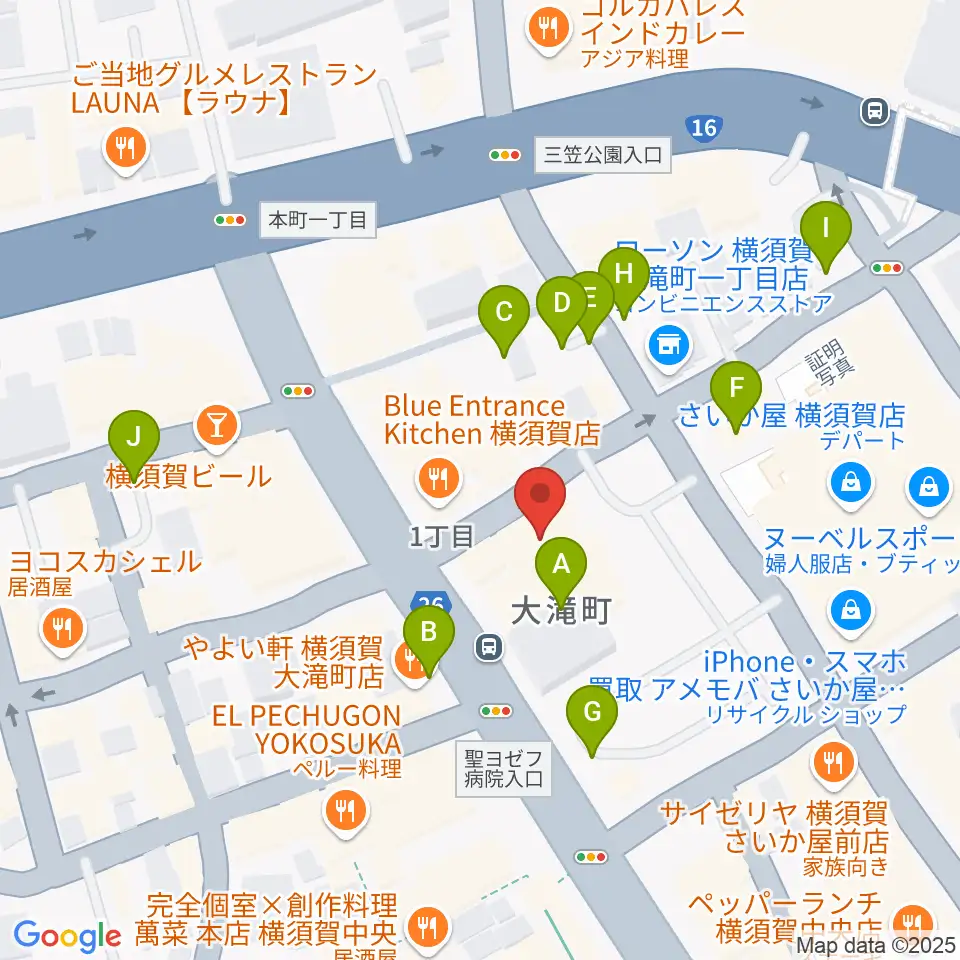 カルチャーセンターさいか屋横須賀周辺の駐車場・コインパーキング一覧地図
