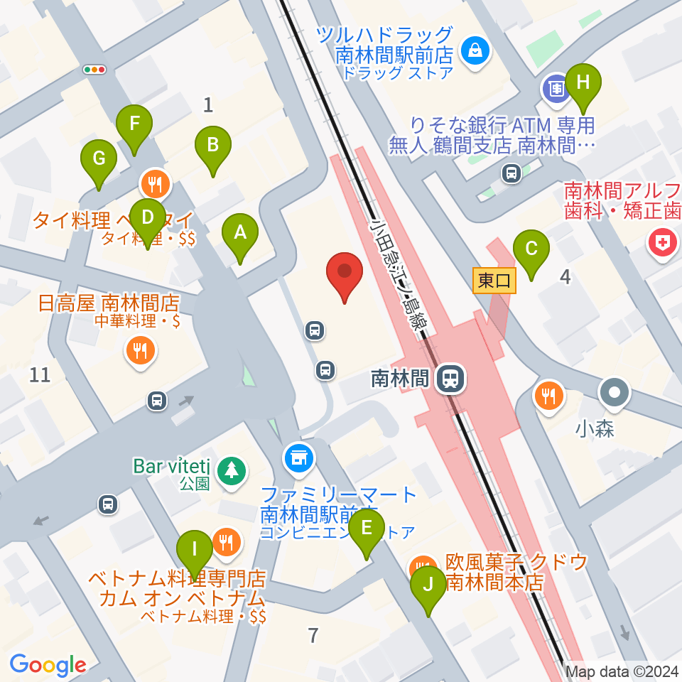 南林間カルチャーセンター周辺の駐車場・コインパーキング一覧地図