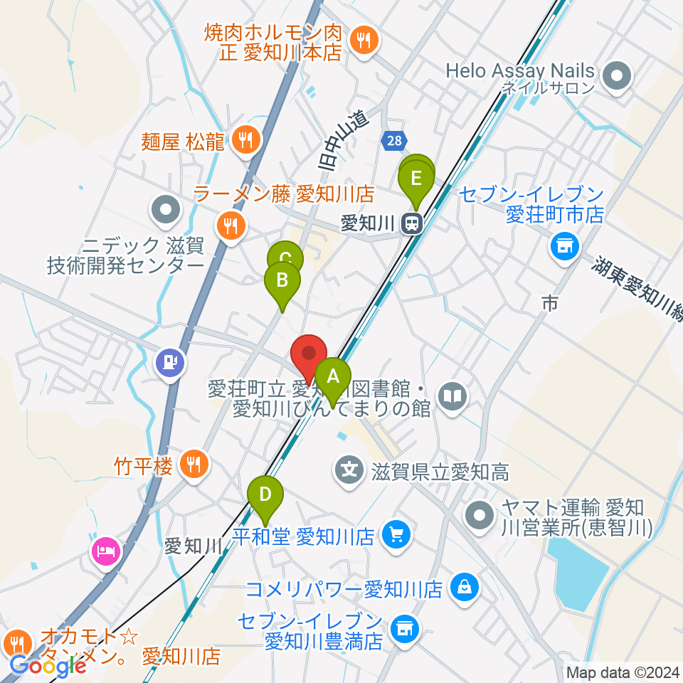 塚本楽器 愛知川店スタジオ周辺の駐車場・コインパーキング一覧地図