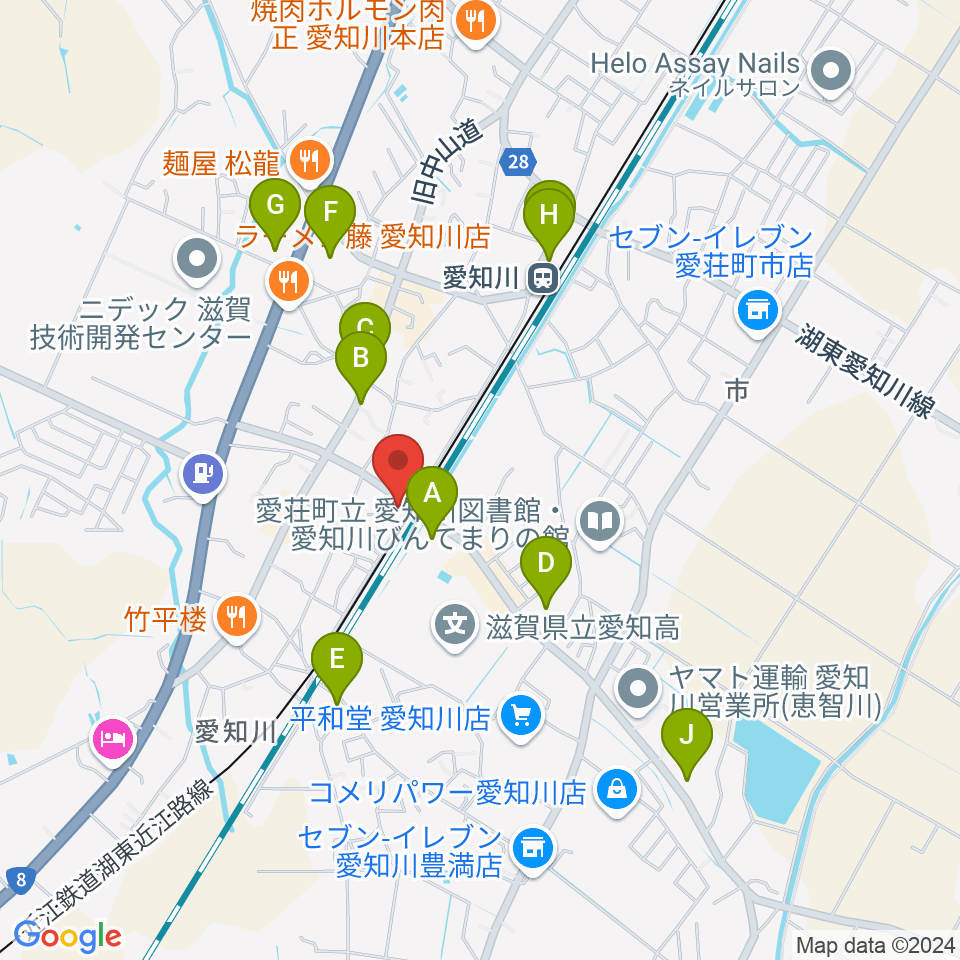 塚本楽器 愛知川店周辺の駐車場・コインパーキング一覧地図