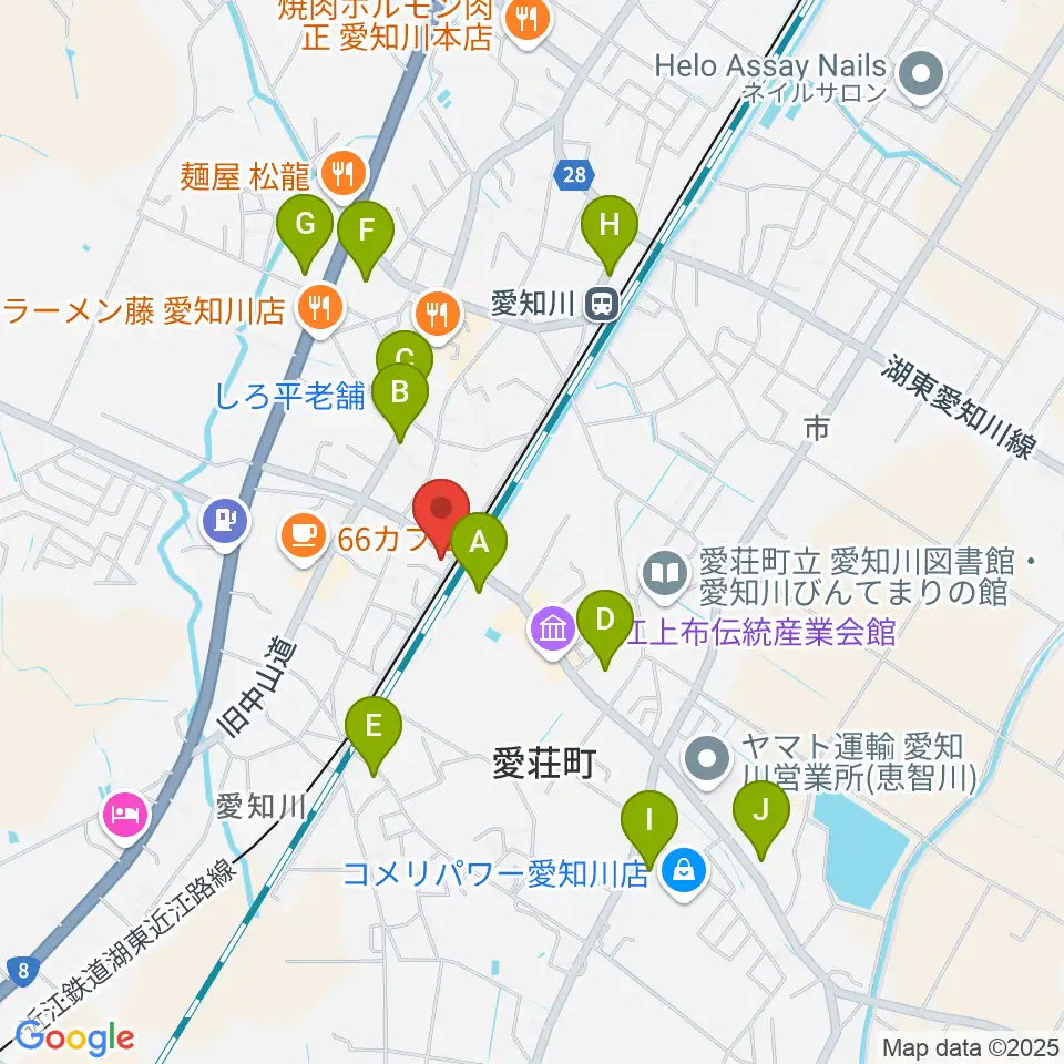 塚本楽器 愛知川店周辺の駐車場・コインパーキング一覧地図