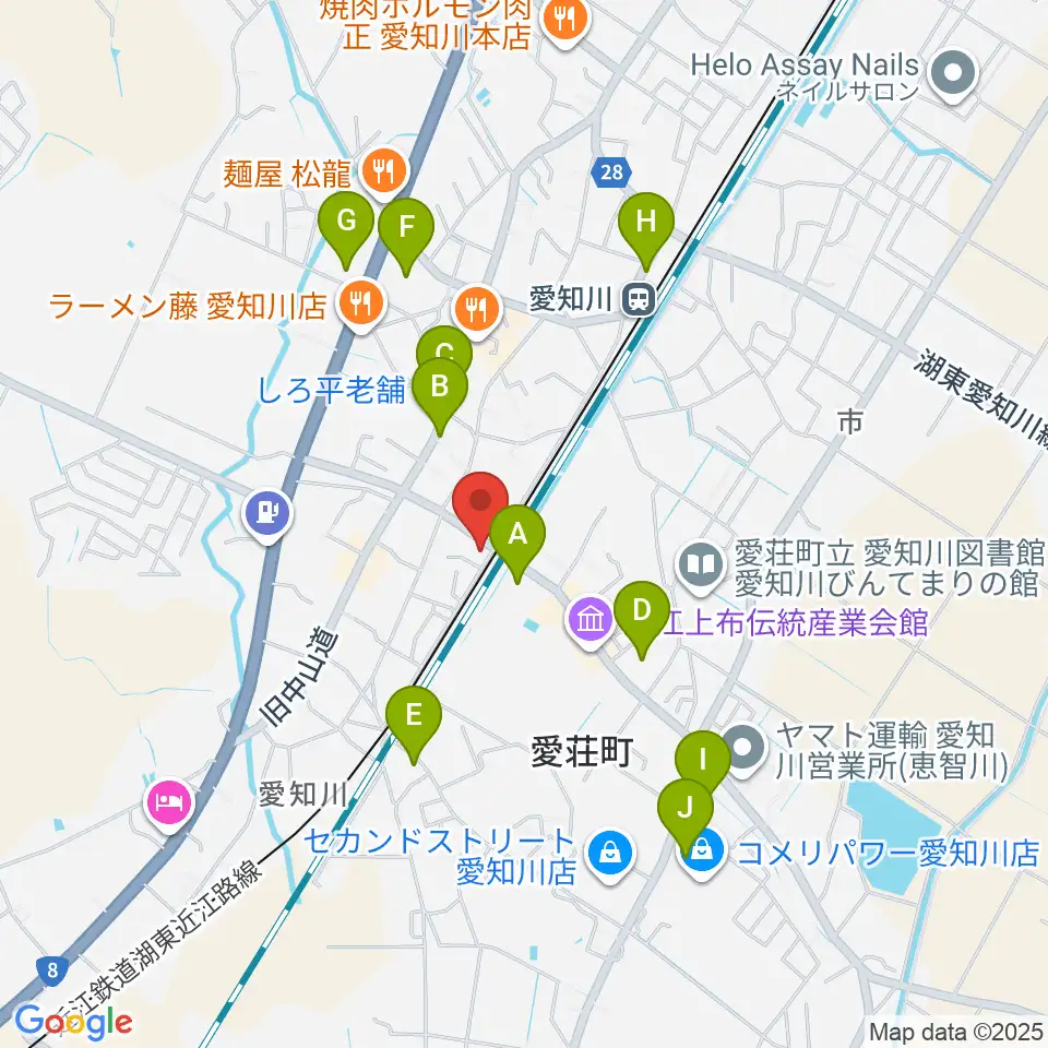 塚本楽器 愛知川店周辺の駐車場・コインパーキング一覧地図