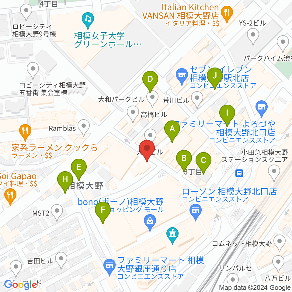 相模大野カルチャーセンター周辺の駐車場・コインパーキング一覧地図