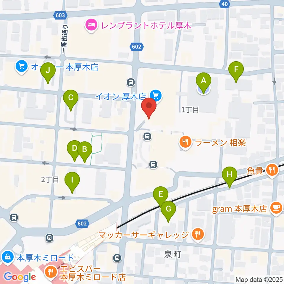 厚木カルチャーセンター周辺の駐車場・コインパーキング一覧地図
