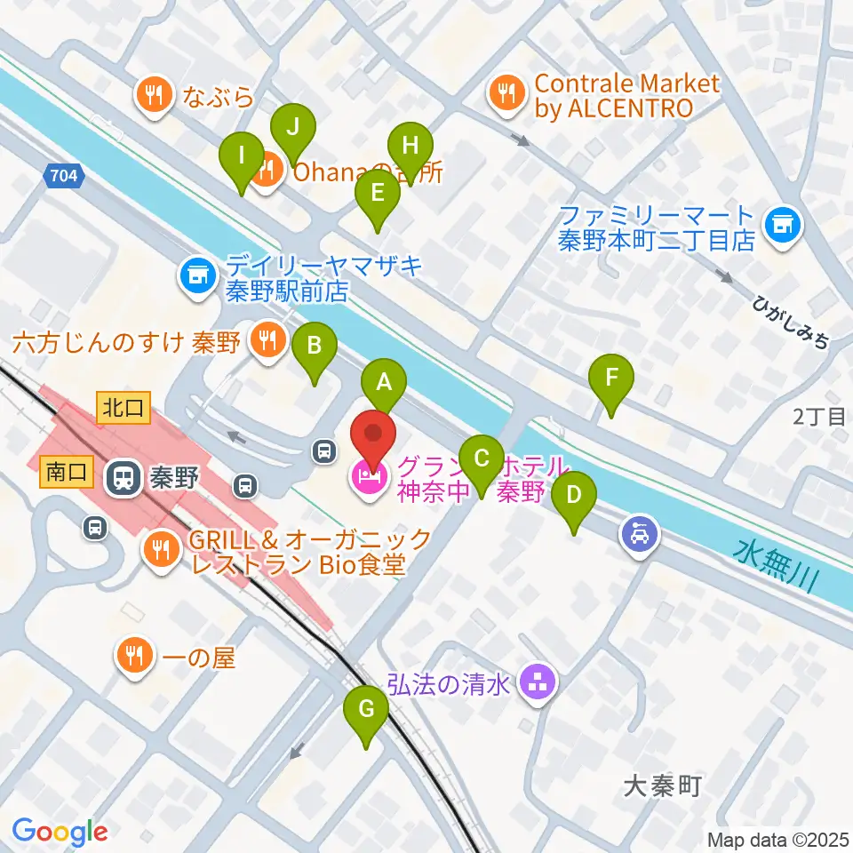 秦野カルチャーセンター周辺の駐車場・コインパーキング一覧地図