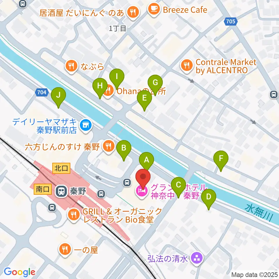 秦野カルチャーセンター周辺の駐車場・コインパーキング一覧地図