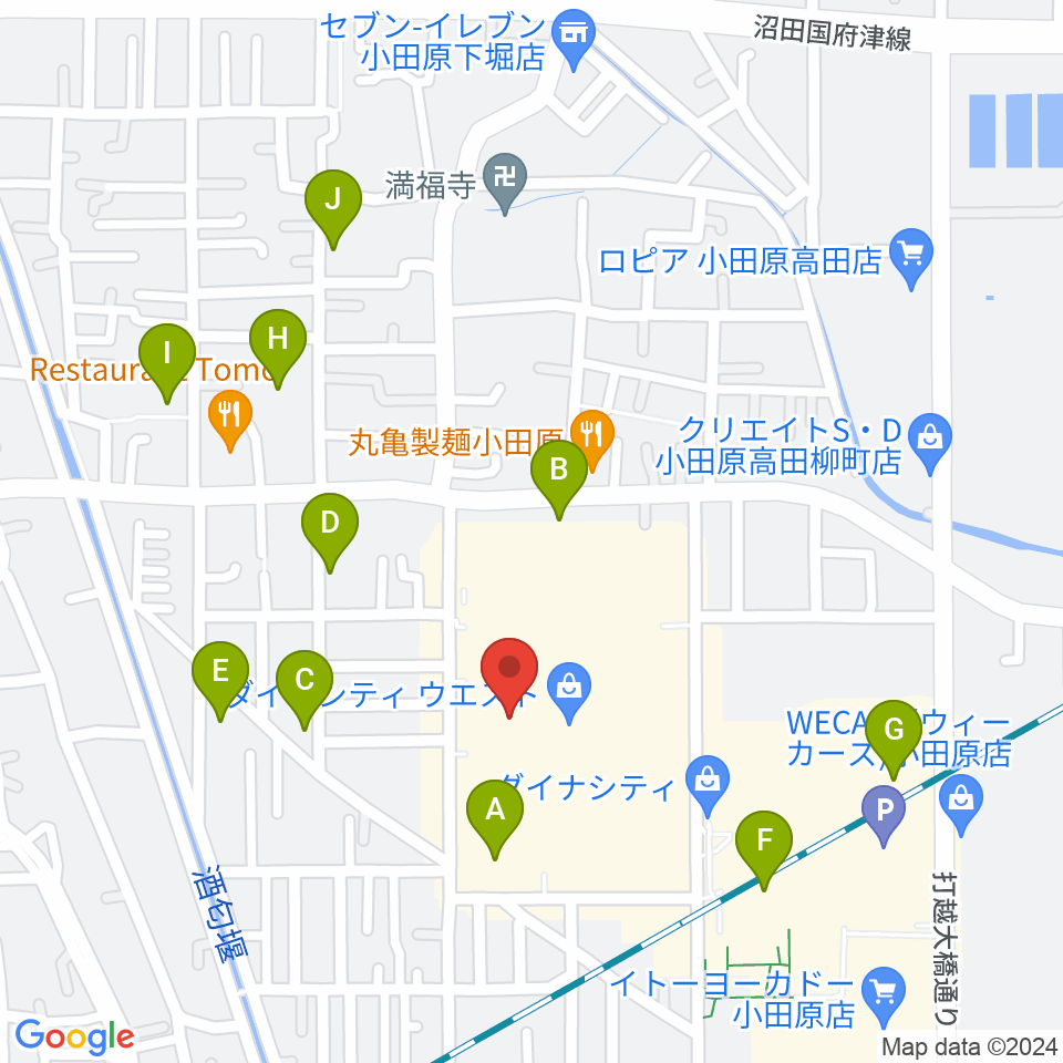 カルチャーセンター小田原周辺の駐車場・コインパーキング一覧地図