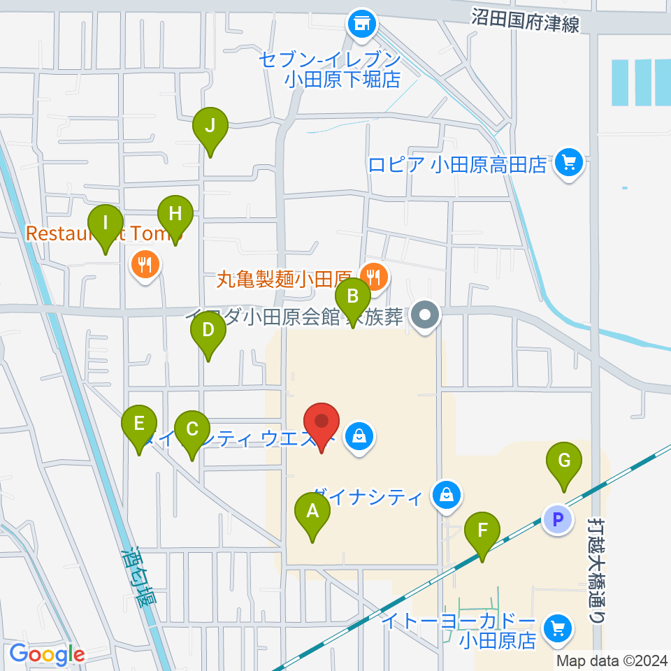 カルチャーセンター小田原周辺の駐車場・コインパーキング一覧地図