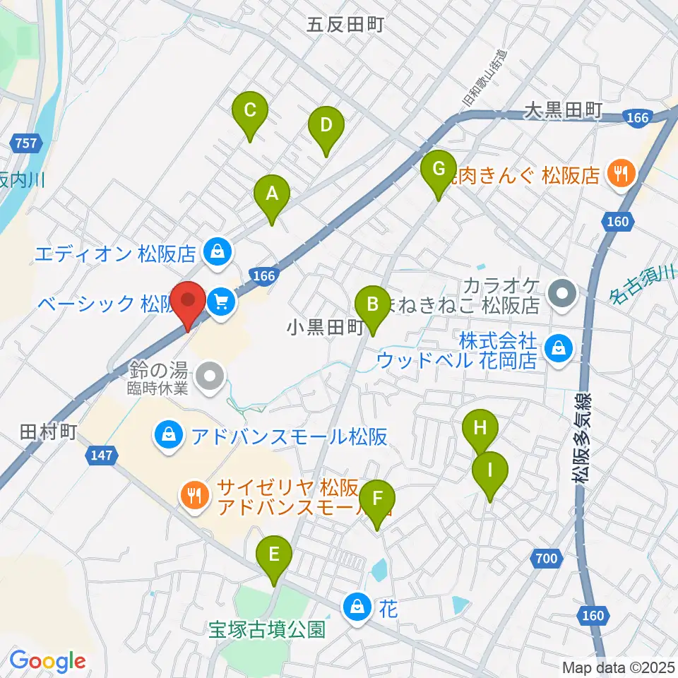 村井楽器 松阪店周辺の駐車場・コインパーキング一覧地図