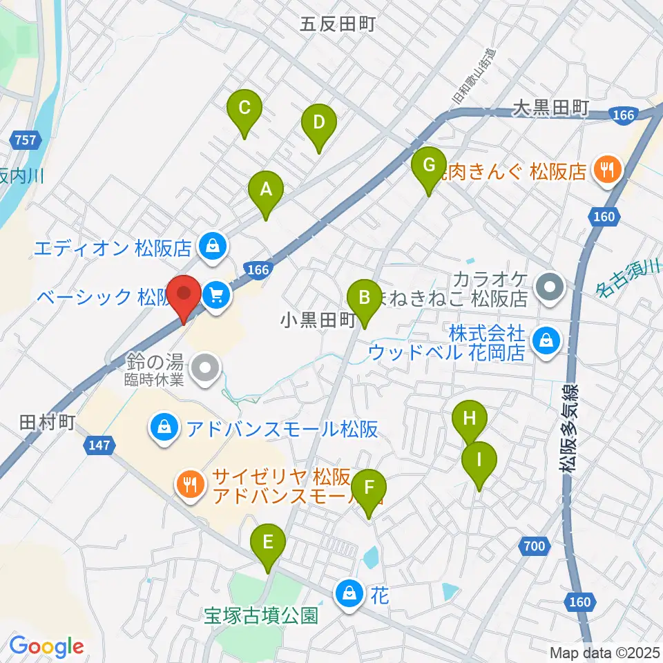 村井楽器 松阪店周辺の駐車場・コインパーキング一覧地図