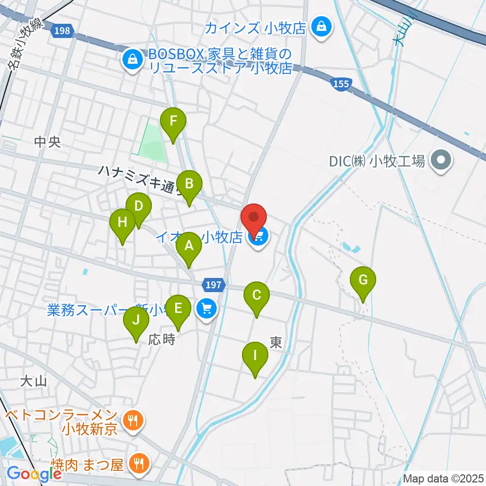村井楽器小牧店周辺の駐車場・コインパーキング一覧地図