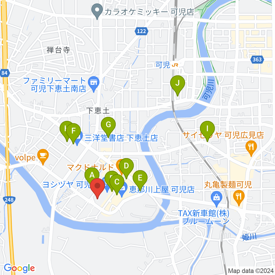 可児カルチャーセンター周辺の駐車場・コインパーキング一覧地図