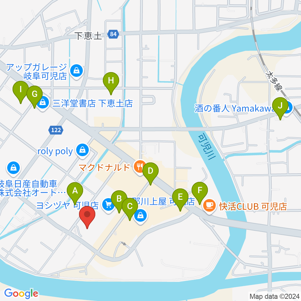 可児カルチャーセンター周辺の駐車場・コインパーキング一覧地図