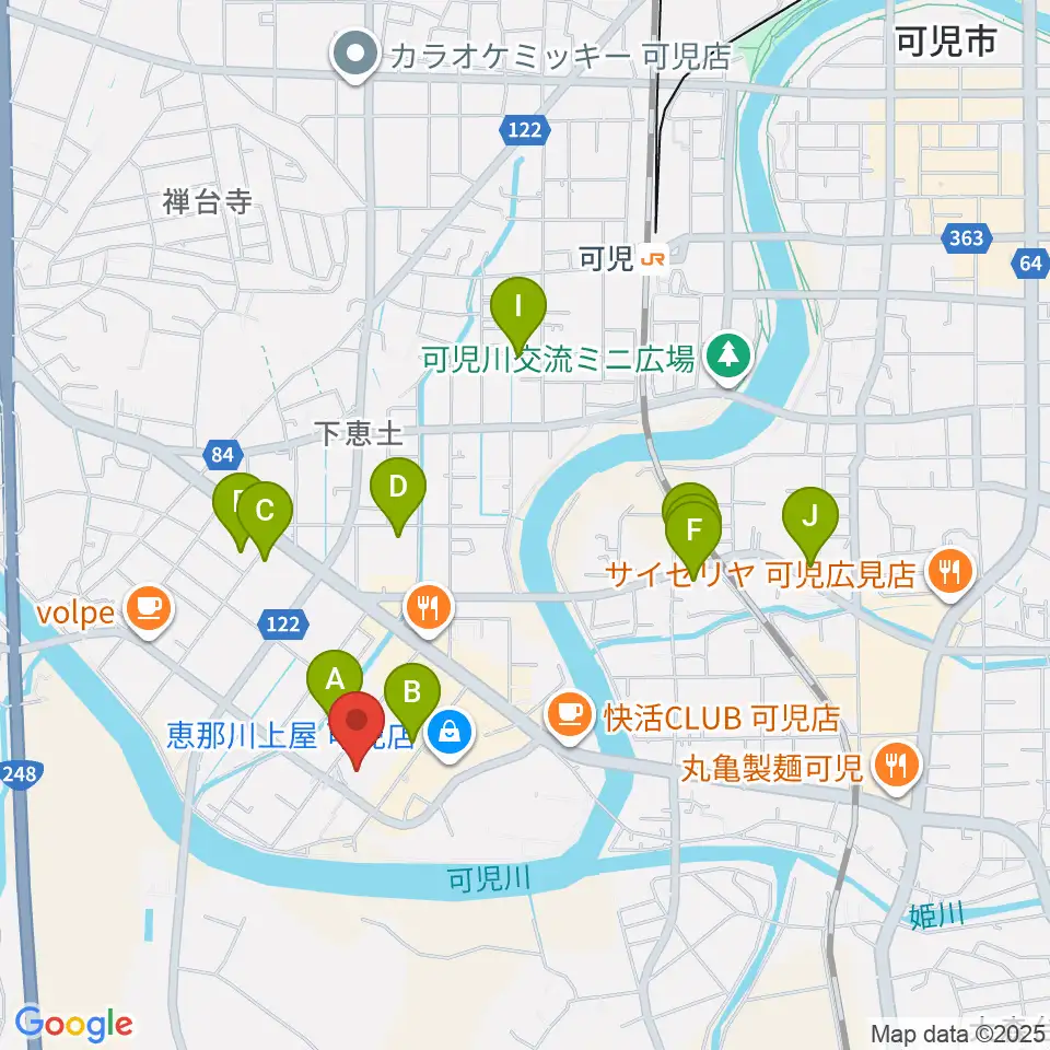 可児カルチャーセンター周辺の駐車場・コインパーキング一覧地図
