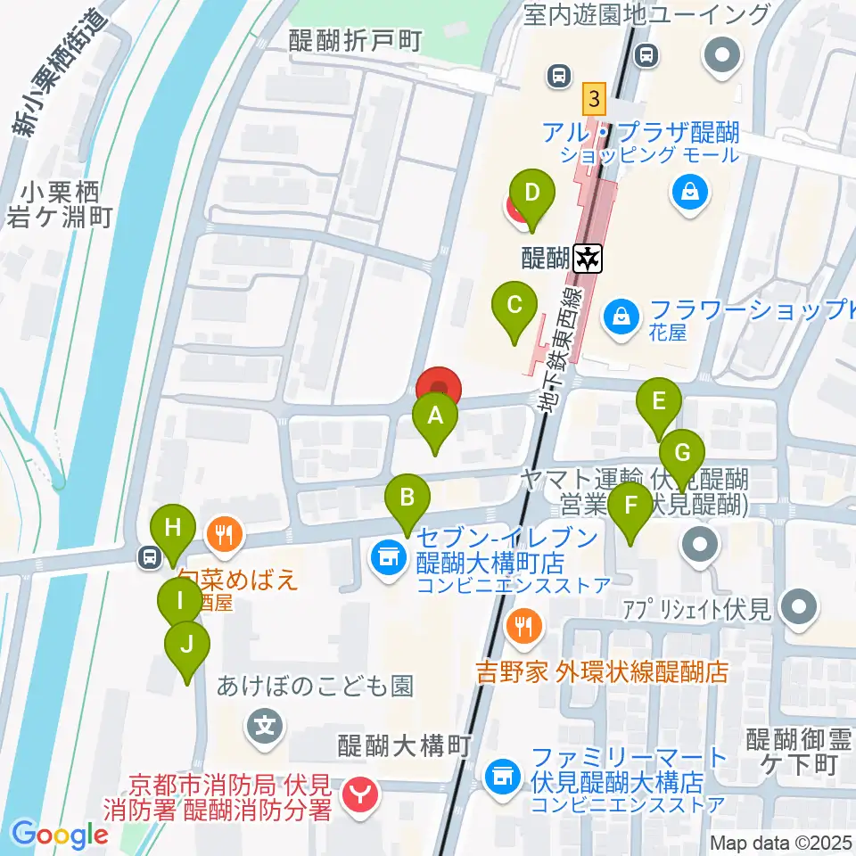 醍醐カルチャーセンター周辺の駐車場・コインパーキング一覧地図