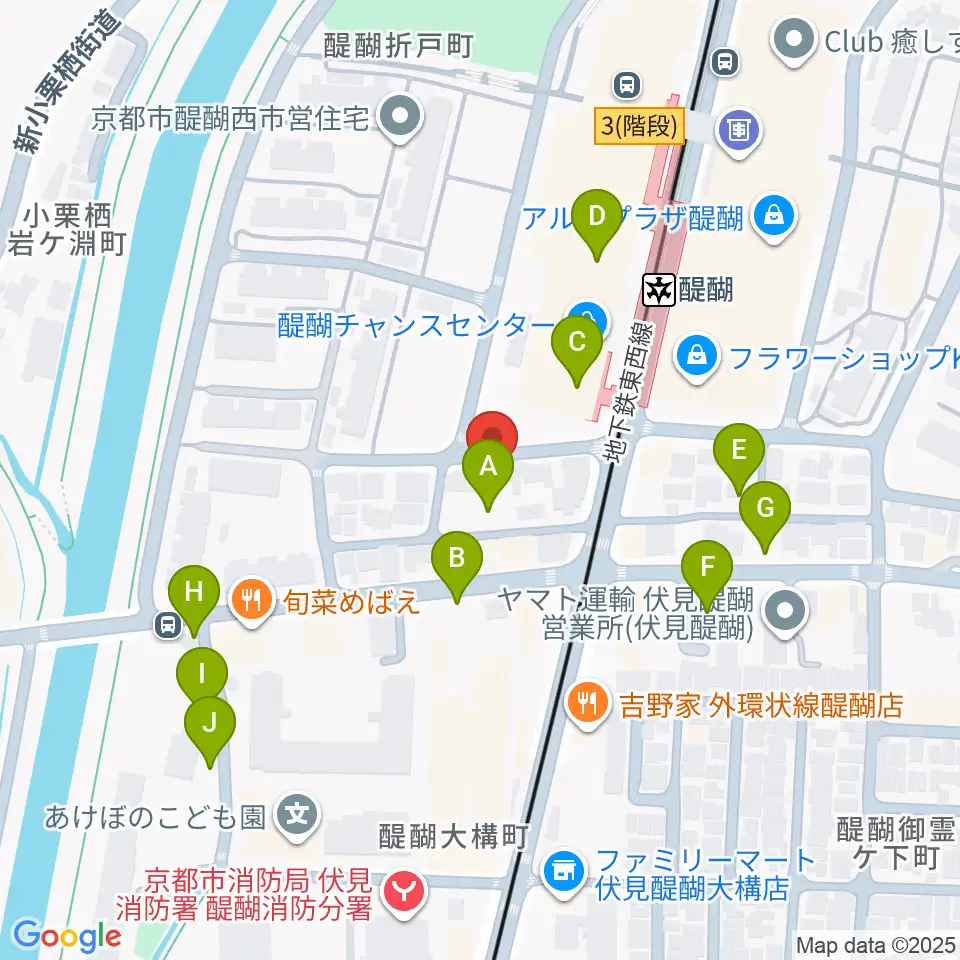 醍醐カルチャーセンター周辺の駐車場・コインパーキング一覧地図