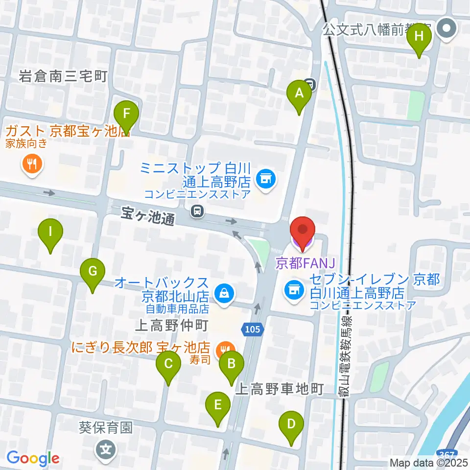 京都FANJ周辺の駐車場・コインパーキング一覧地図