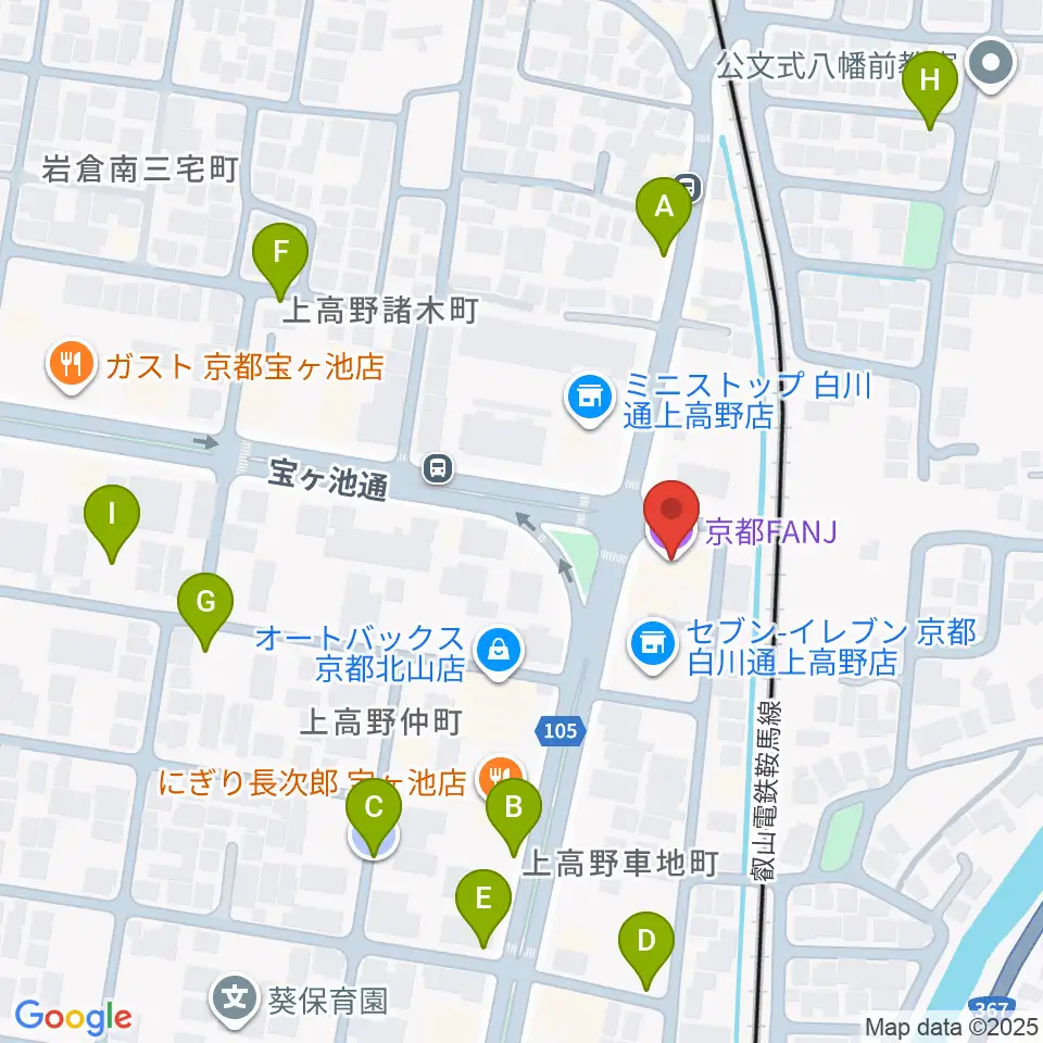 京都FANJ周辺の駐車場・コインパーキング一覧地図