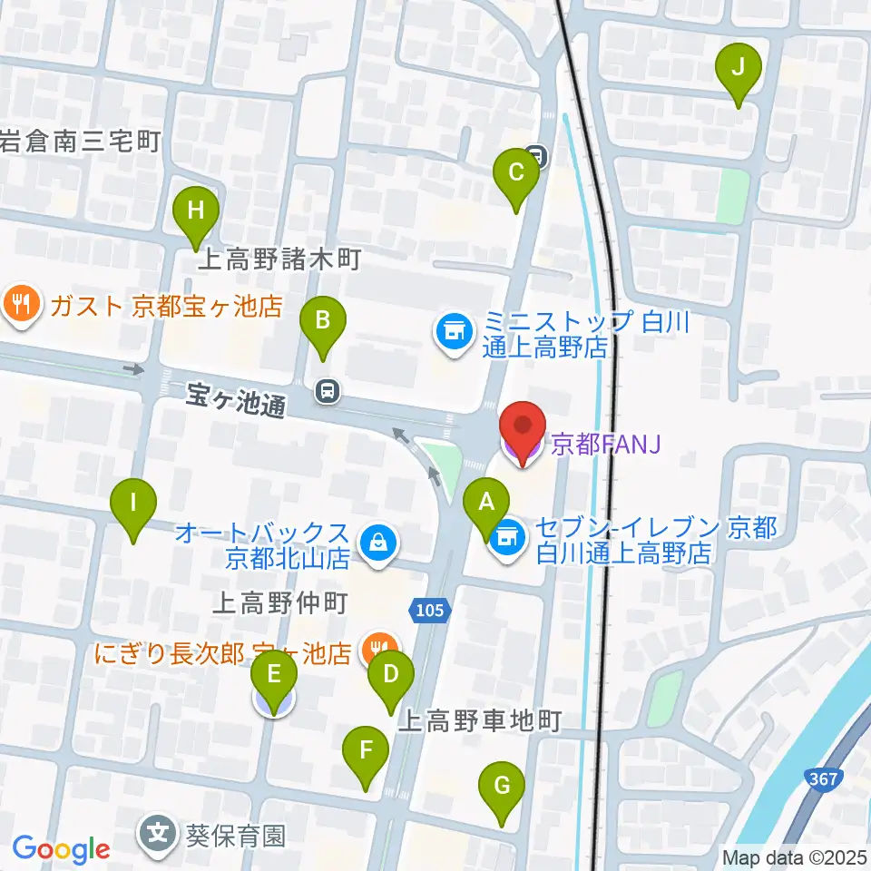 京都FANJ周辺の駐車場・コインパーキング一覧地図