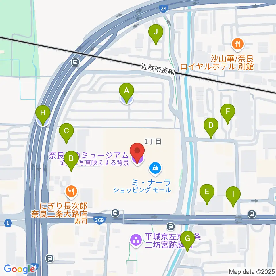 奈良カルチャーセンター周辺の駐車場・コインパーキング一覧地図
