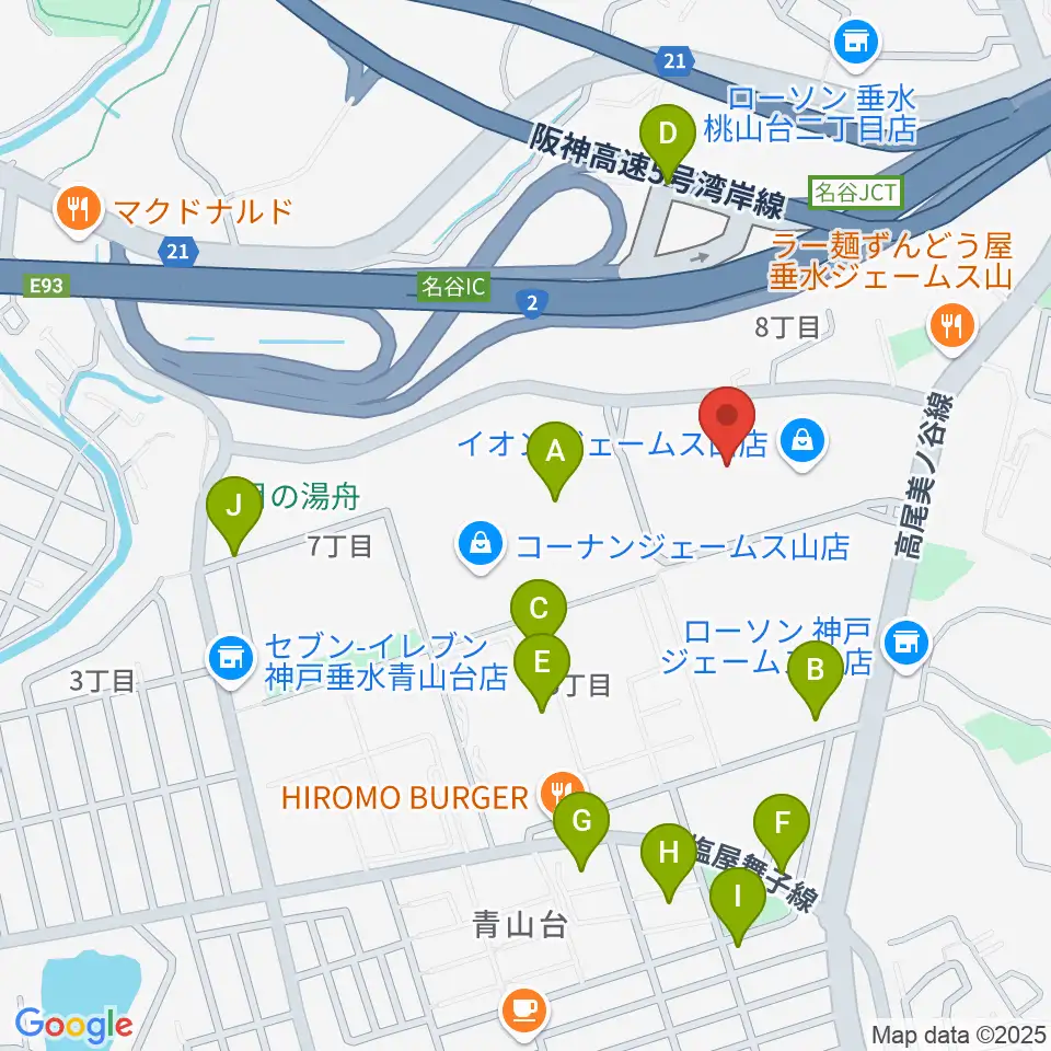 ジェームス山カルチャーセンター周辺の駐車場・コインパーキング一覧地図