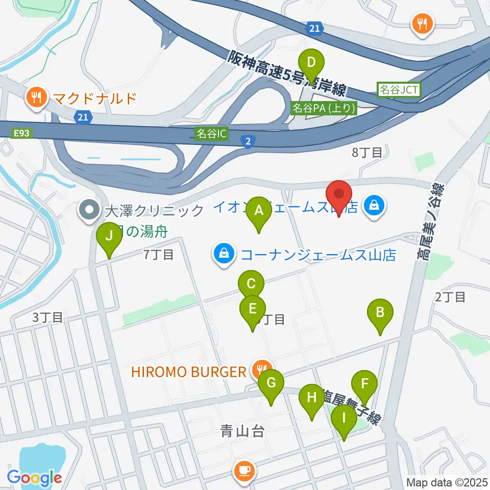ジェームス山カルチャーセンター周辺の駐車場・コインパーキング一覧地図