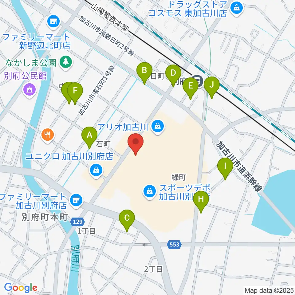 ヨークカルチャーセンター加古川周辺の駐車場・コインパーキング一覧地図