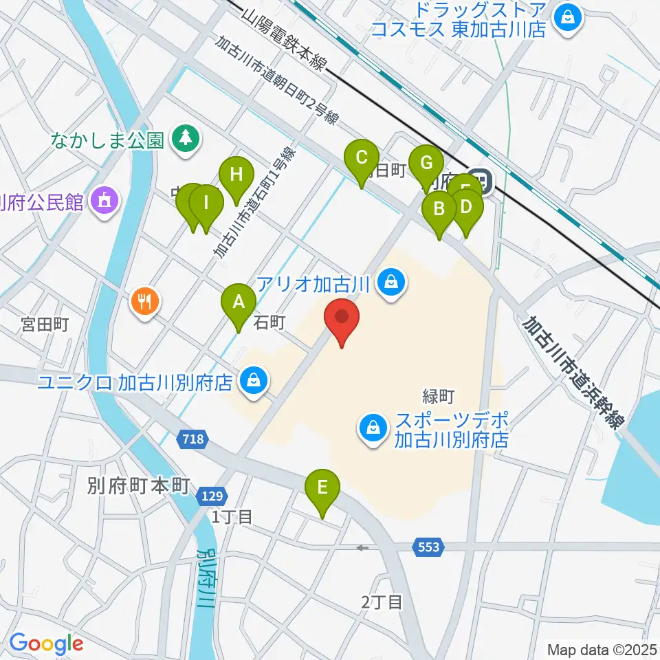 ヨークカルチャーセンター加古川周辺の駐車場・コインパーキング一覧地図