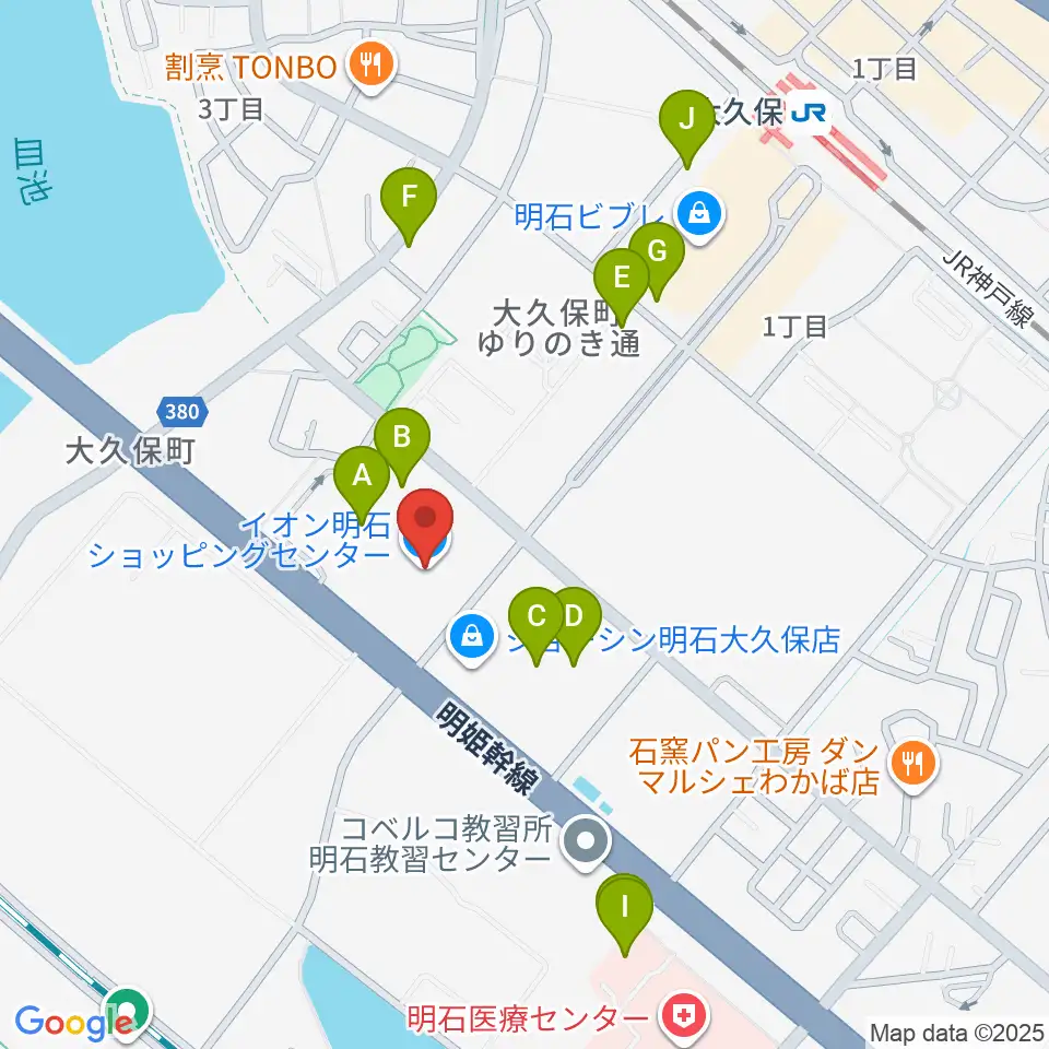 明石カルチャーセンター周辺の駐車場・コインパーキング一覧地図