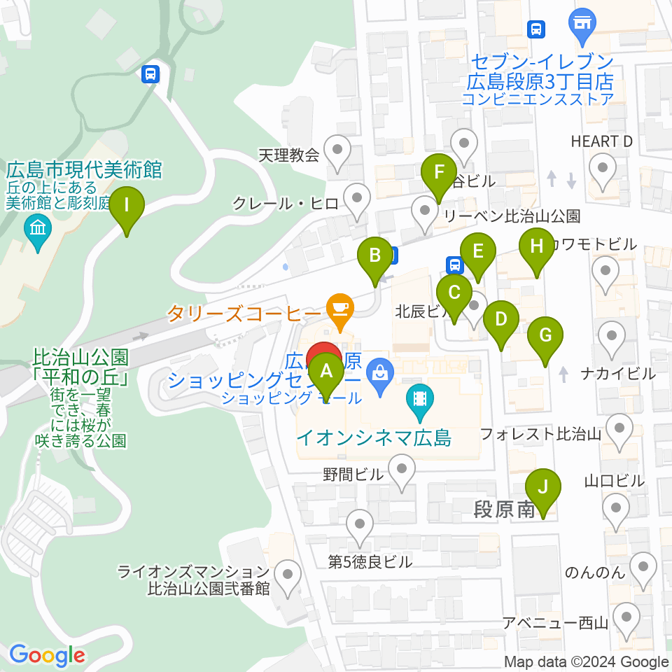 広島カルチャーセンター周辺の駐車場・コインパーキング一覧地図