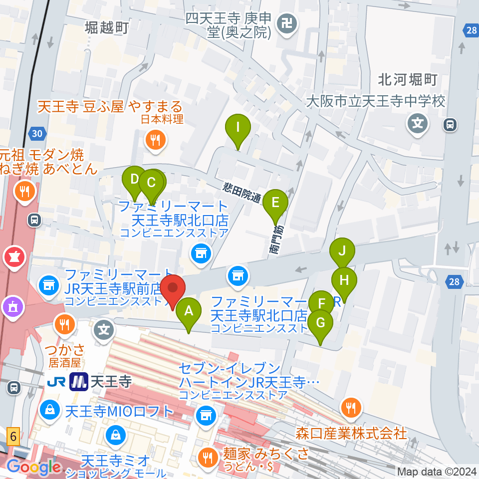 Divaluxe天王寺校周辺の駐車場・コインパーキング一覧地図