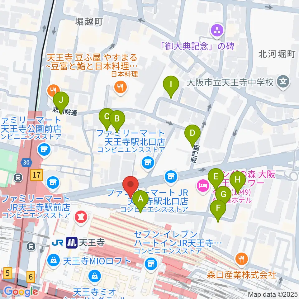 Divaluxe天王寺校周辺の駐車場・コインパーキング一覧地図
