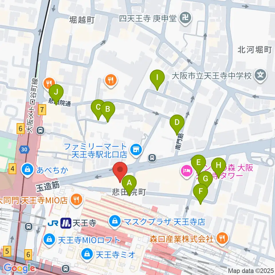 Divaluxe天王寺校周辺の駐車場・コインパーキング一覧地図